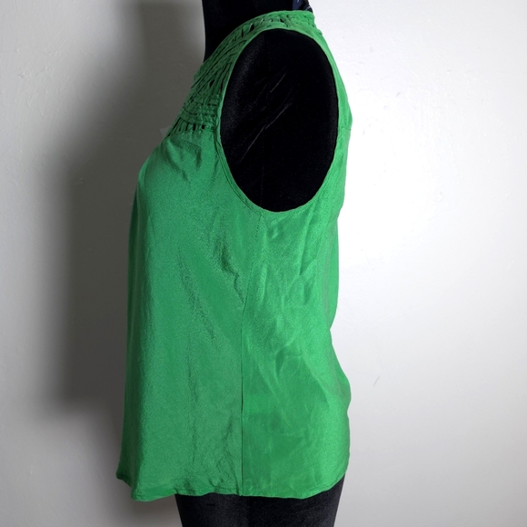 Banana Republic Green Cabana Silk Sleeveless Blouse NWT Size MEDIUM - Picture 2 of 11